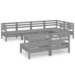 Salon de jardin 8 pcs Bois de pin massif Gris 557841557841