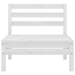 Salon de jardin 9 pcs Blanc Bois de pin massif 557850557850