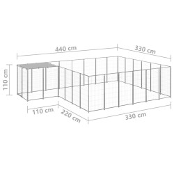 Chenil Argenté 12,1 m² Acier 557853557853