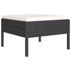 Salon de jardin 5 pcs avec coussins résine tressée noir 557870557870