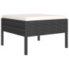 Salon de jardin 5 pcs avec coussins résine tressée noir 557870557870