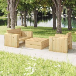 Salon de jardin 3 pcs Bois massif de pin imprégné 557872557872