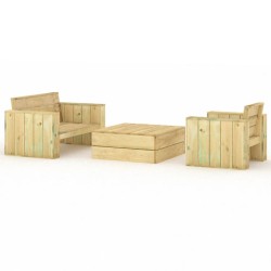 Salon de jardin 3 pcs Bois massif de pin imprégné 557872557872