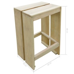 Meubles de bar de jardin 3 pcs Bois de pin imprégné 557875557875