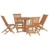 Ensemble à dîner d'extérieur pliable 5 pcs Bois solide de teck 557877557877