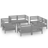 Salon de jardin 8 pcs Gris Bois de pin massif 557881557881