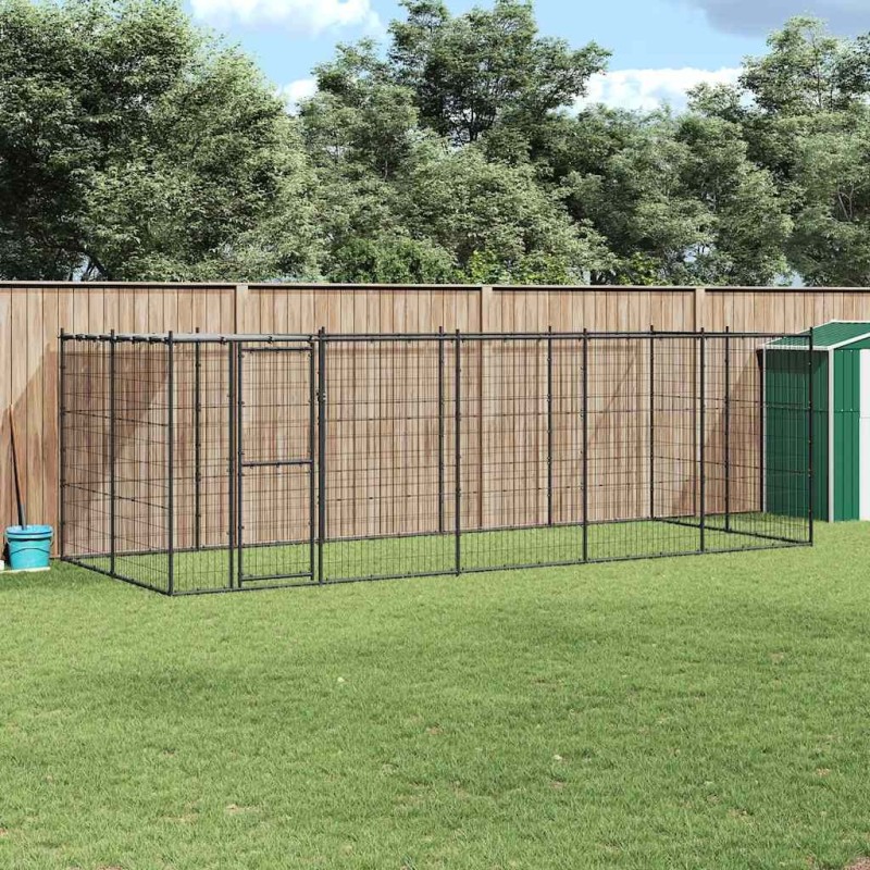 Chenil extérieur Acier avec toit 12,1 m² 557882557882