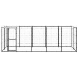 Chenil extérieur Acier avec toit 12,1 m² 557882557882
