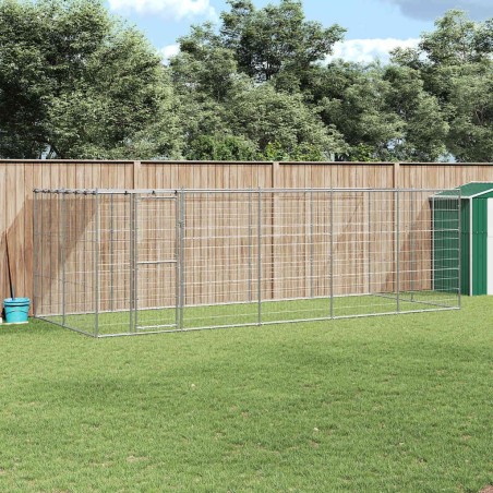 Chenil extérieur Acier galvanisé avec toit 12,1 m² 557884557884