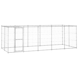 Chenil extérieur Acier galvanisé avec toit 12,1 m² 557884557884