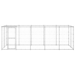 Chenil extérieur Acier galvanisé avec toit 12,1 m² 557884557884