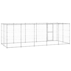 Chenil extérieur Acier galvanisé avec toit 12,1 m² 557884557884