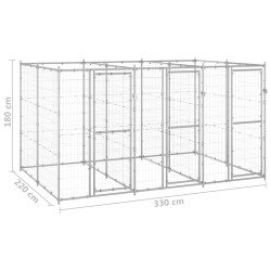 Chenil extérieur Acier galvanisé 7,26 m² 557885557885
