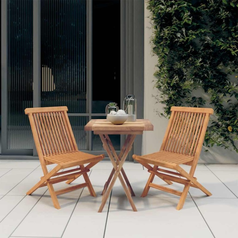 Ensemble à manger de jardin 3 pcs Bois de teck massif 557896557896