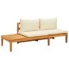 Salon de jardin 3 pcs avec coussins blanc crème Bois d'acacia 557899557899