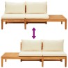 Salon de jardin 3 pcs avec coussins blanc crème Bois d'acacia 557899557899