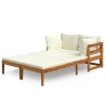 Chaises longues et coussins blanc crème lot de 2 bois d'acacia 557900557900