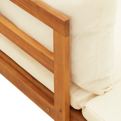 Chaises longues et coussins blanc crème lot de 2 bois d'acacia 557900557900