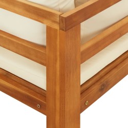 Chaises longues et coussins blanc crème lot de 2 bois d'acacia 557900557900