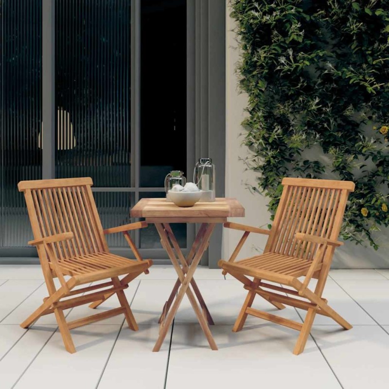 Ensemble à manger de jardin 3 pcs Bois de teck massif 557901557901