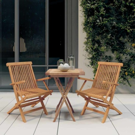 Ensemble à manger de jardin 3 pcs Bois de teck massif 557901557901
