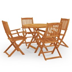 Ensemble à manger d'extérieur pliable 5 pcs Bois d'eucalyptus 557908557908