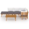 Salon de jardin 6 pcs avec coussins Bois d'acacia solide 557910557910