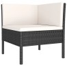 Salon de jardin 5 pcs avec coussins résine tressée noir 557911557911