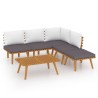 Salon de jardin 6 pcs avec coussins Bois d'acacia solide 557915557915
