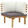 Salon de jardin 6 pcs avec coussins Bois d'acacia solide 557915557915