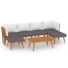 Salon de jardin 7 pcs avec coussins Bois d'acacia solide 557917557917