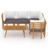 Salon de jardin 6 pcs avec coussins Bois d'acacia solide 557918557918
