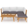 Salon de jardin 6 pcs avec coussins Bois d'acacia solide 557920557920