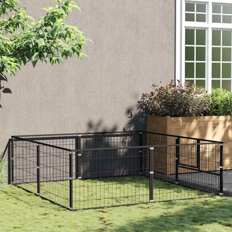 Chenil Noir 4 m² Acier 557930557930