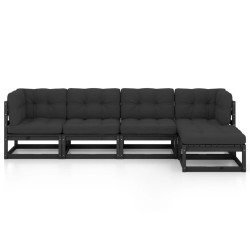 Salon de jardin 5 pcs avec coussins Bois de pin massif 557953557953