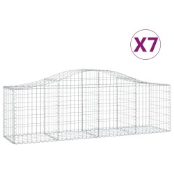 Paniers à gabions arqués 7 pcs 200x50x60/80 cm Fer galvanisé 557954557954