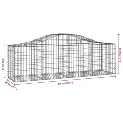 Paniers à gabions arqués 7 pcs 200x50x60/80 cm Fer galvanisé 557954557954