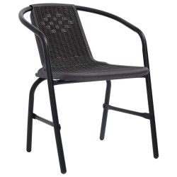 Chaises de jardin lot de 8 Rotin plastique et acier 110 kg 557983557983