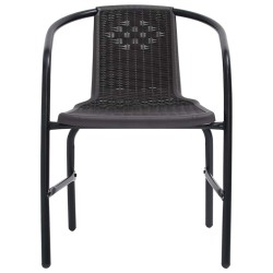 Chaises de jardin lot de 8 Rotin plastique et acier 110 kg 557983557983