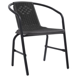 Chaises de jardin lot de 4 Rotin plastique et acier 110 kg 557984557984