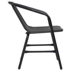 Chaises de jardin lot de 4 Rotin plastique et acier 110 kg 557984557984
