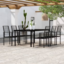 Ensemble à manger de jardin 7 pcs Noir 558013558013