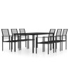 Ensemble à manger de jardin 7 pcs Noir 558013558013