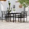 Ensemble à manger de jardin 5 pcs Noir 558023558023