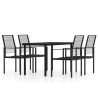 Ensemble à manger de jardin 5 pcs Noir 558023558023