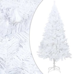 Arbre de Noël artificiel pré-éclairé et boules blanc 120 cm PVC 558028558028
