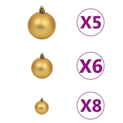 Arbre de Noël artificiel pré-éclairé et boules blanc 120 cm PVC 558028558028
