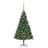 Arbre de Noël artificiel pré-éclairé et boules vert 120 cm PVC 558029558029