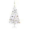 Arbre de Noël artificiel pré-éclairé et boules blanc 150 cm PVC 558030558030