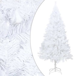Arbre de Noël artificiel pré-éclairé et boules blanc 150 cm PVC 558033558033